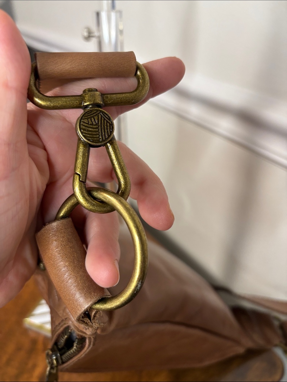 The SAK TAN LEATHER BELT BAG/ CROSSBODY WITH EMBROIDERED ACCENTS & DAISY CHARM - Picture 10 of 16